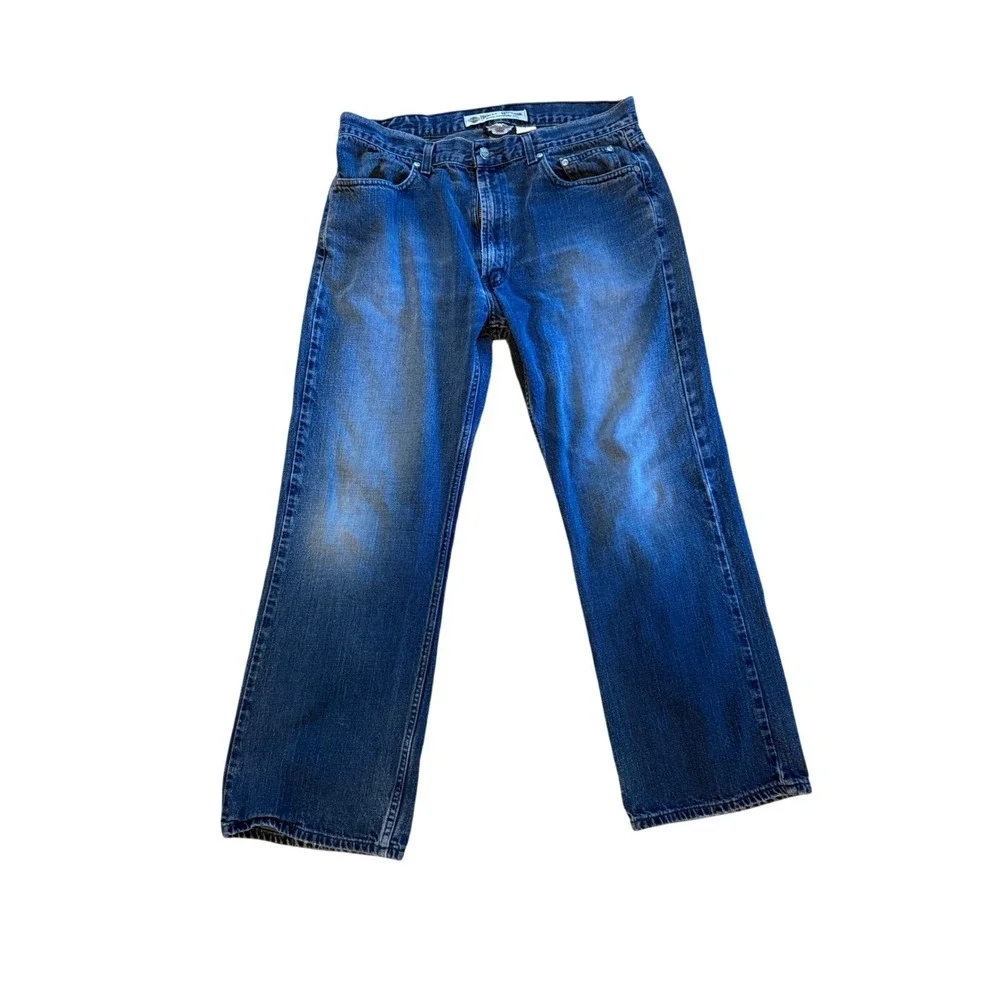 Harley Davidson Men's Jeans‎ 36x30 Blue Denim Regular Fit MotorClothes